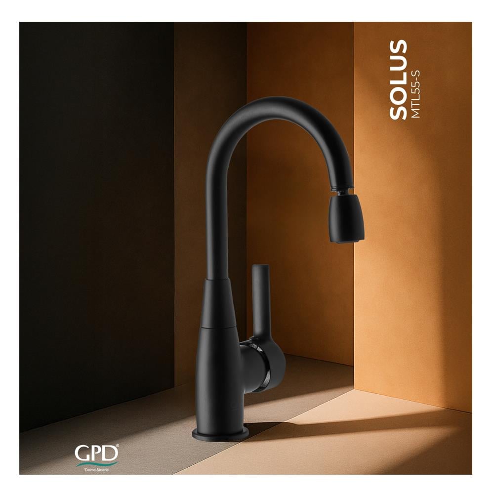 GPD Solus Tek Gövde Lavabo Bataryası Siyah Mtl55-s küçük görsel