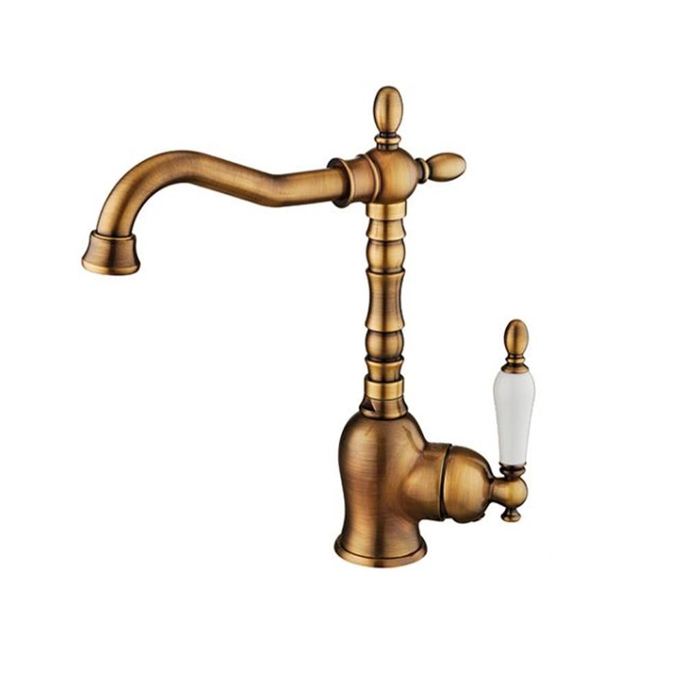 GPD Retro Tek Gövde Lavabo Bataryası sarı Antik Eskitme Mtl180-so görseli