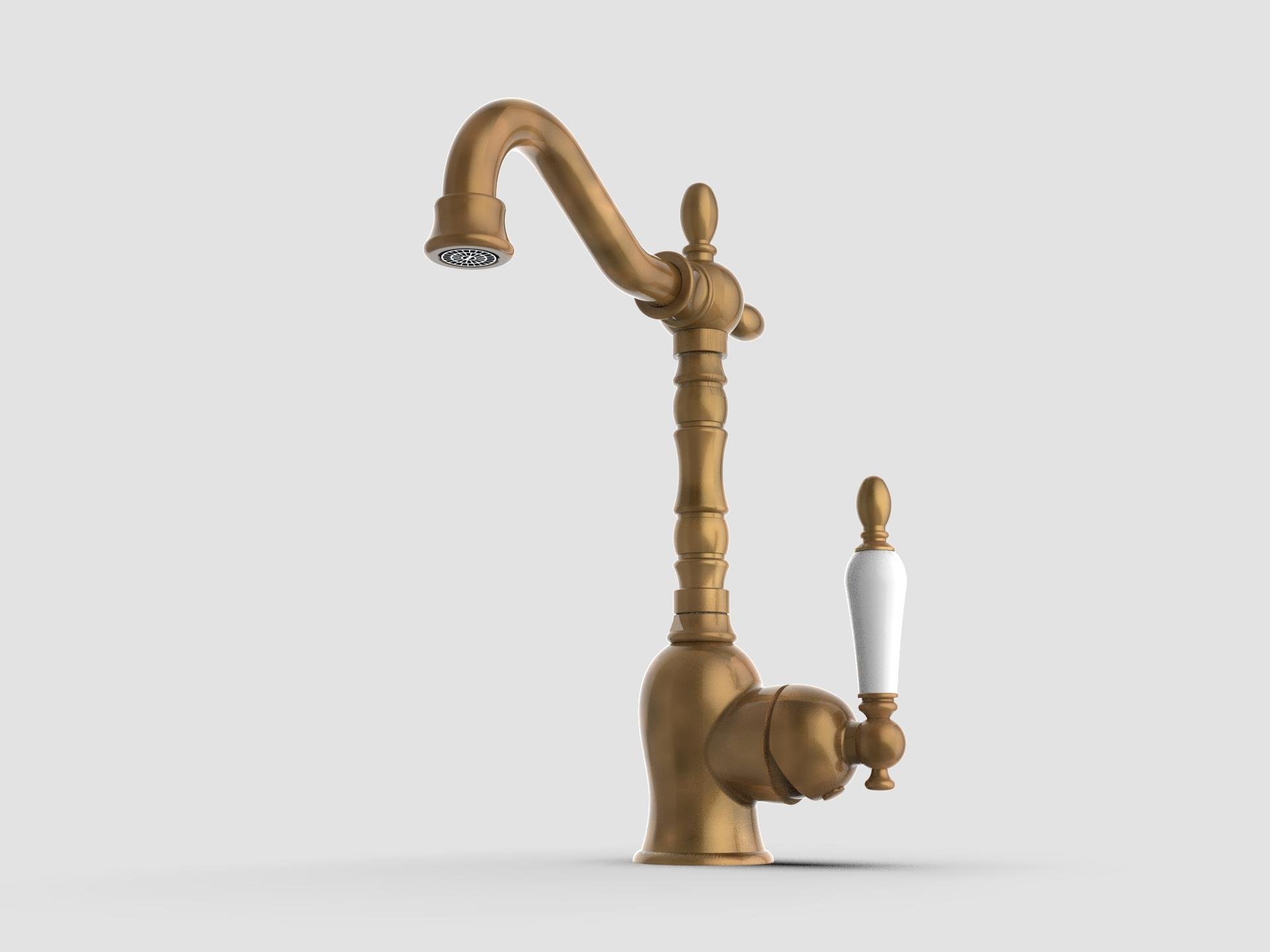 GPD Retro Tek Gövde Lavabo Bataryası sarı Antik Eskitme Mtl180-so küçük görsel