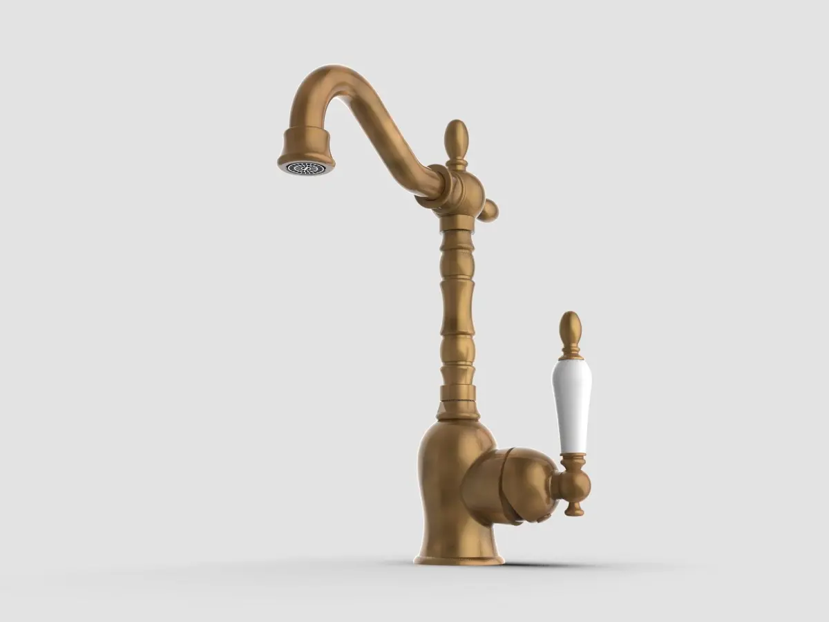 GPD Retro Tek Gövde Lavabo Bataryası sarı Antik Eskitme Mtl180-so küçük görsel