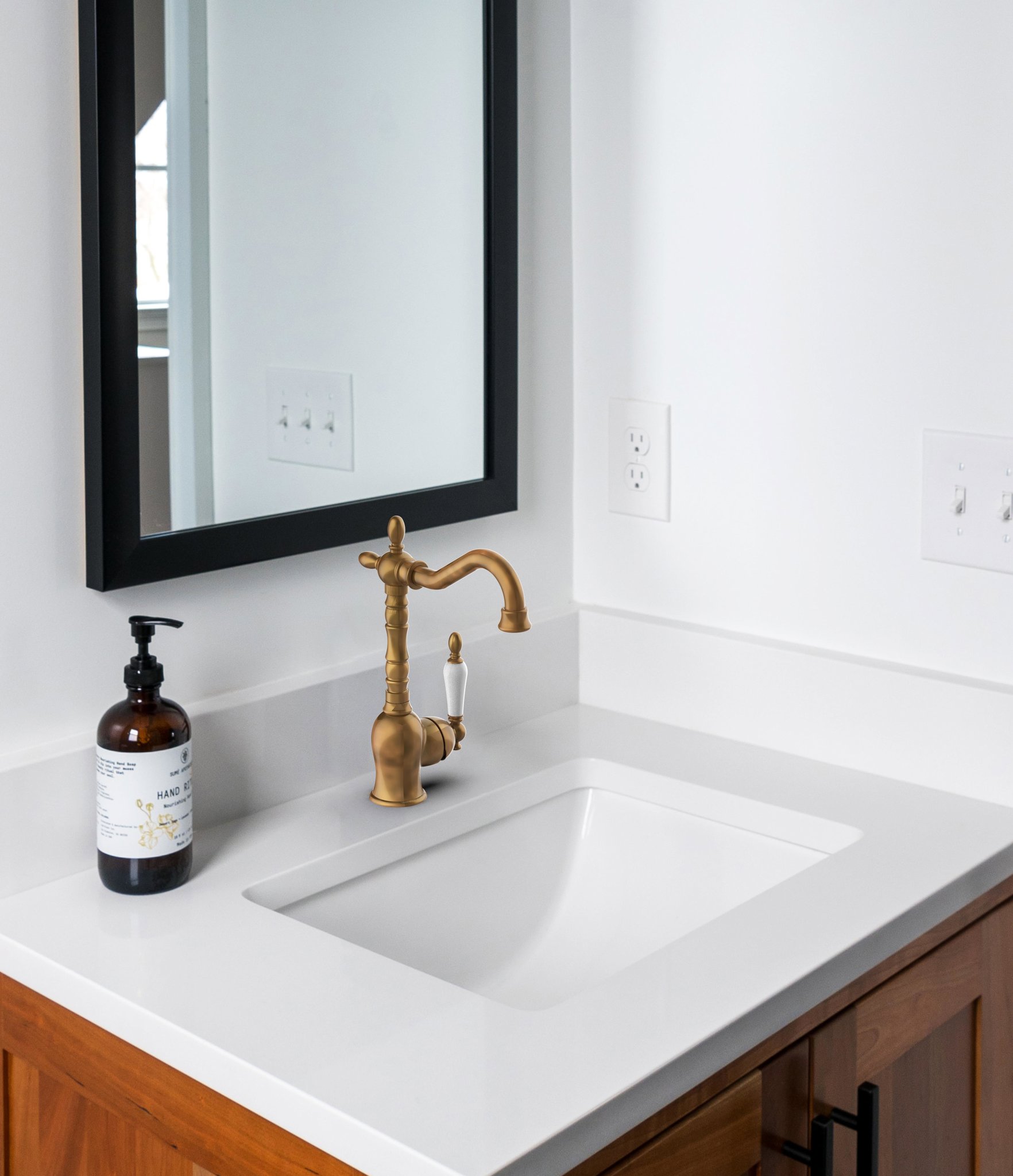 GPD Retro Tek Gövde Lavabo Bataryası sarı Antik Eskitme Mtl180-so küçük görsel