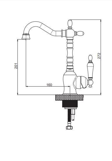 GPD Retro Tek Gövde Lavabo Bataryası sarı Antik Eskitme Mtl180-so küçük görsel