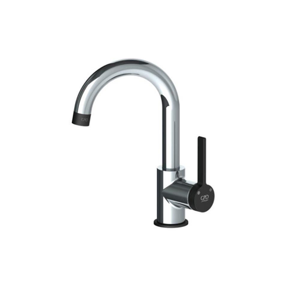 GPD Gildo Tek Gövde Lavabo Bataryası Krom-siyah Mtl165-k-s görseli