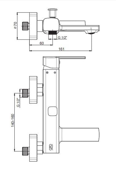 GPD Pedra Banyo Bataryası Krom Mbb160 küçük görsel