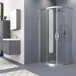 Aquanil Sueno 5mm Oval Şeffaf Cam Duşakabin 110x110cm görseli