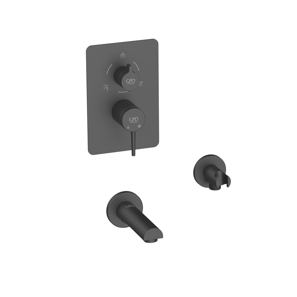 Gpd Aduro Ankastre Banyo Bataryası (3 Yollu Yönlendirici Ve Duş Çıkışı İle) Siyah Mca196-S görseli