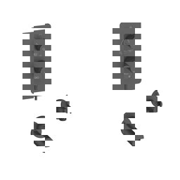 Gpd Aduro Ankastre Banyo Bataryası (3 Yollu Yönlendirici Ve Duş Çıkışı İle) Siyah Mca196-S küçük görsel