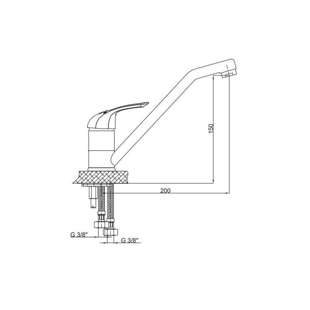 GPD Adrio Döner Eviye Bataryası Krom Meb120 küçük görsel