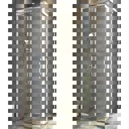 Aquanil Sparta 6mm Kare Siyah Eloksal Şeffaf Cam Duşakabin 70x70cm görseli