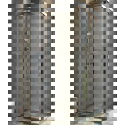 Aquanil Sparta 6mm Kare Siyah Eloksal Şeffaf Cam Duşakabin 70x70cm küçük görsel