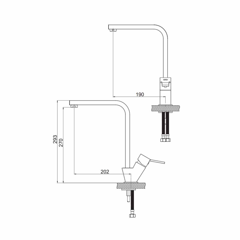 Gpd Tulio Tek Gövde Eviye Bataryası Altın Mte135-A küçük görsel