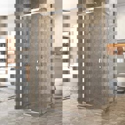 Aquanil Berussa 5mm Kare Şeffaf Cam Duşakabin 70x70cm görseli