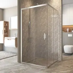 Aquanil Berussa 5mm Kare Şeffaf Cam Duşakabin 70x70cm görseli
