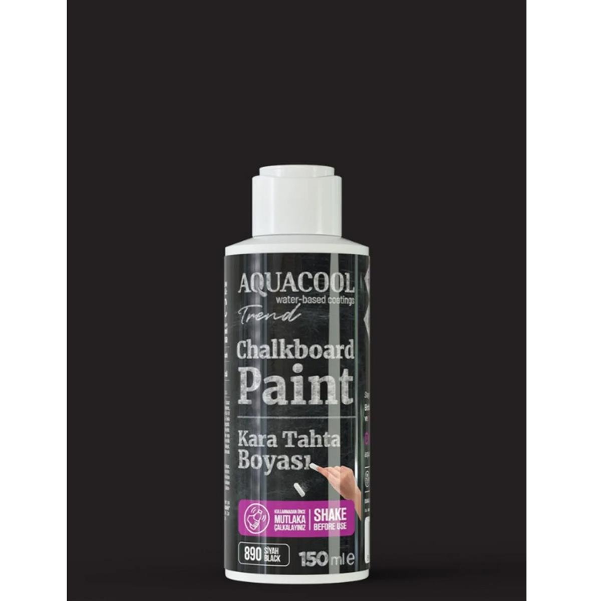 Aquacool Trend Kara Tahta Boyası 150 ML 890 Siyah görseli
