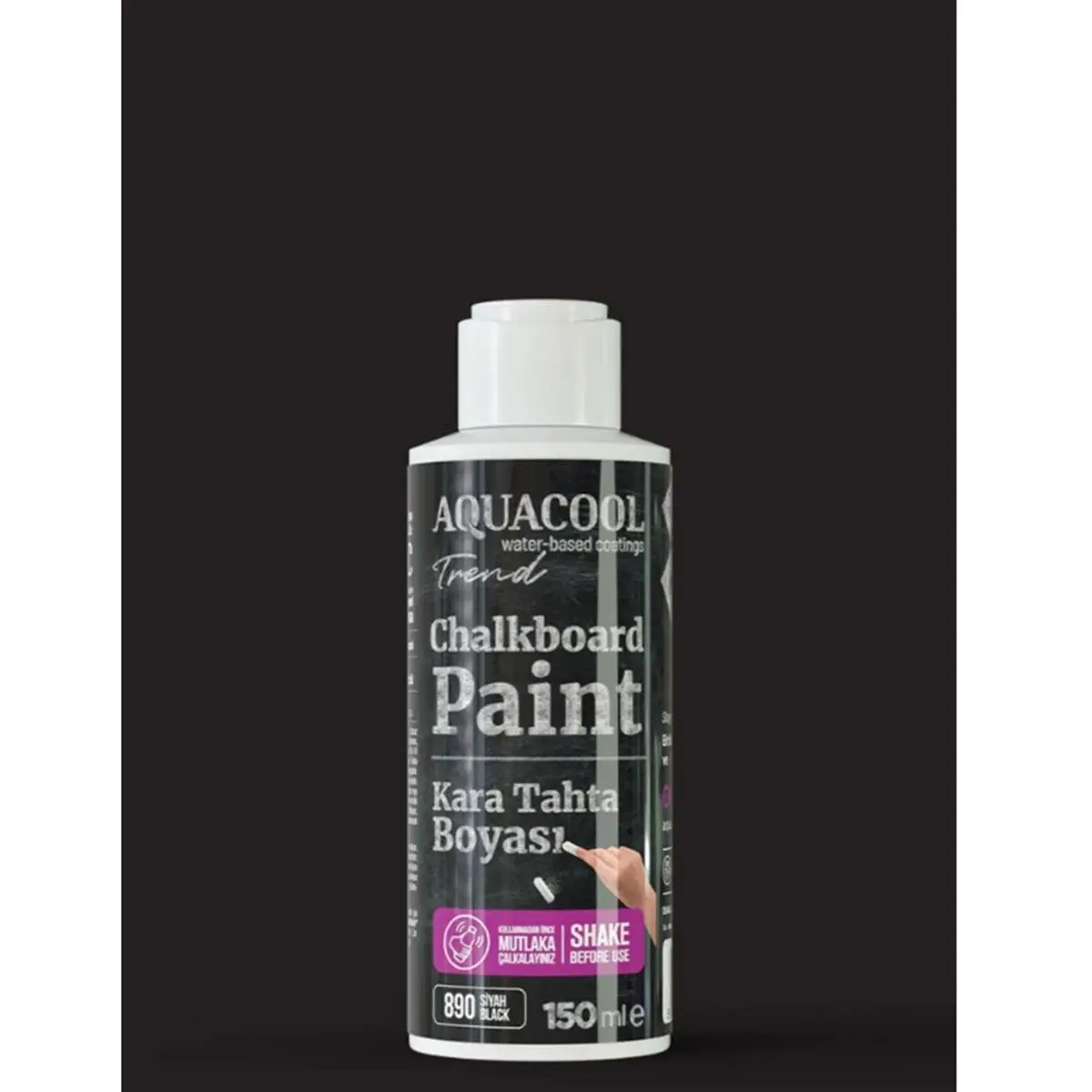 Aquacool Trend Kara Tahta Boyası 150 ML 890 Siyah görseli