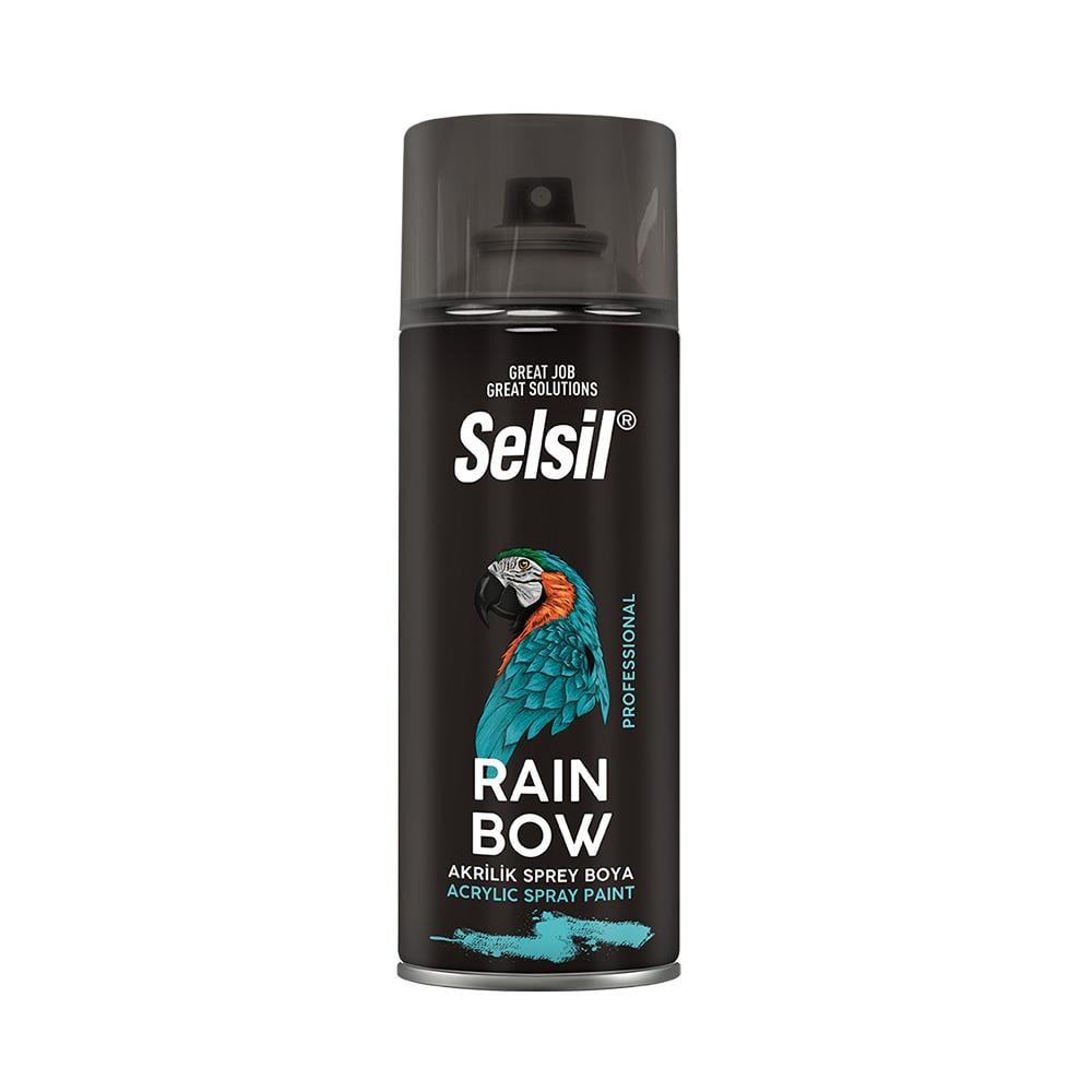 Selsil Rainbow Akrilik Sprey Boya 400 Ml Parlak Beyaz TAB405 (RAL 9010-P) görseli