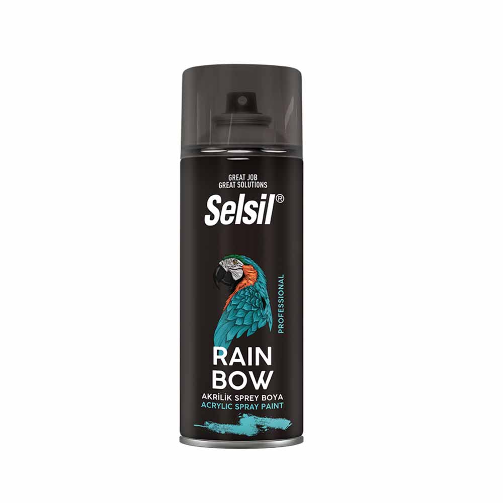 Selsil Rainbow Isıya Dayanıklı 200°C Akrilik Sprey Boya 400 Ml Gri Tab433 (Ral 9006) görseli