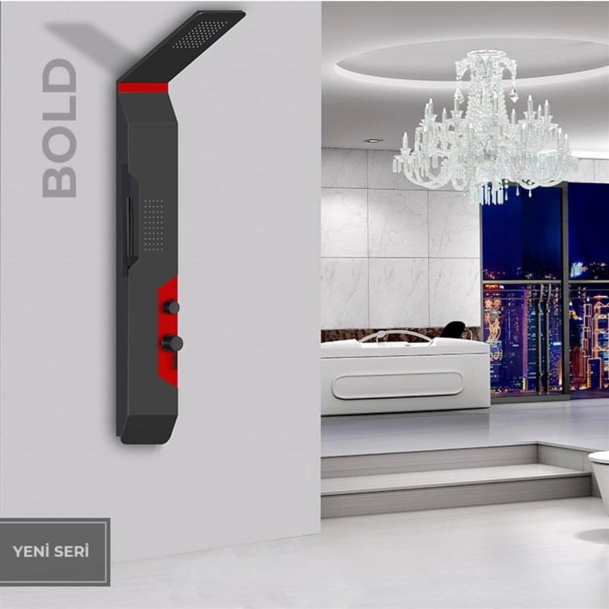 Newarc Bold Duş Paneli Siyah 440910 küçük görsel