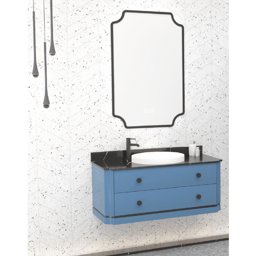 Aquanil Adria 100 Cm Banyo Dolabı - Mavi küçük görsel