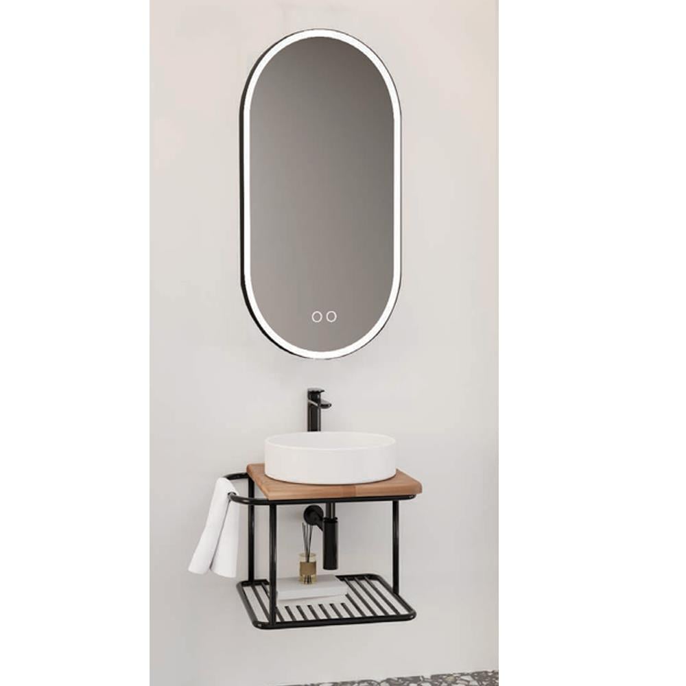 Aquanil Onika 55 Cm Lts Beyaz Lavabolu Banyo Dolabı görseli