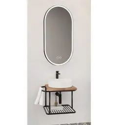 Aquanil Onika 55 Cm Lts Beyaz Lavabolu Banyo Dolabı küçük görsel