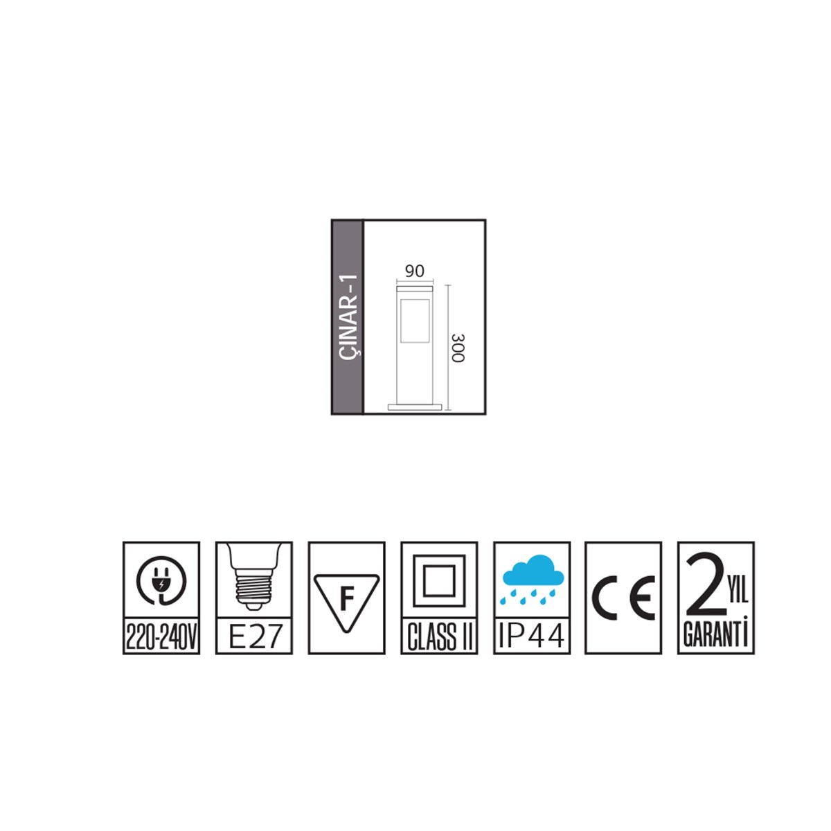 Horoz Çınar-1 Bahçe Aydınlatma Armatürü E27 Duylu küçük görsel