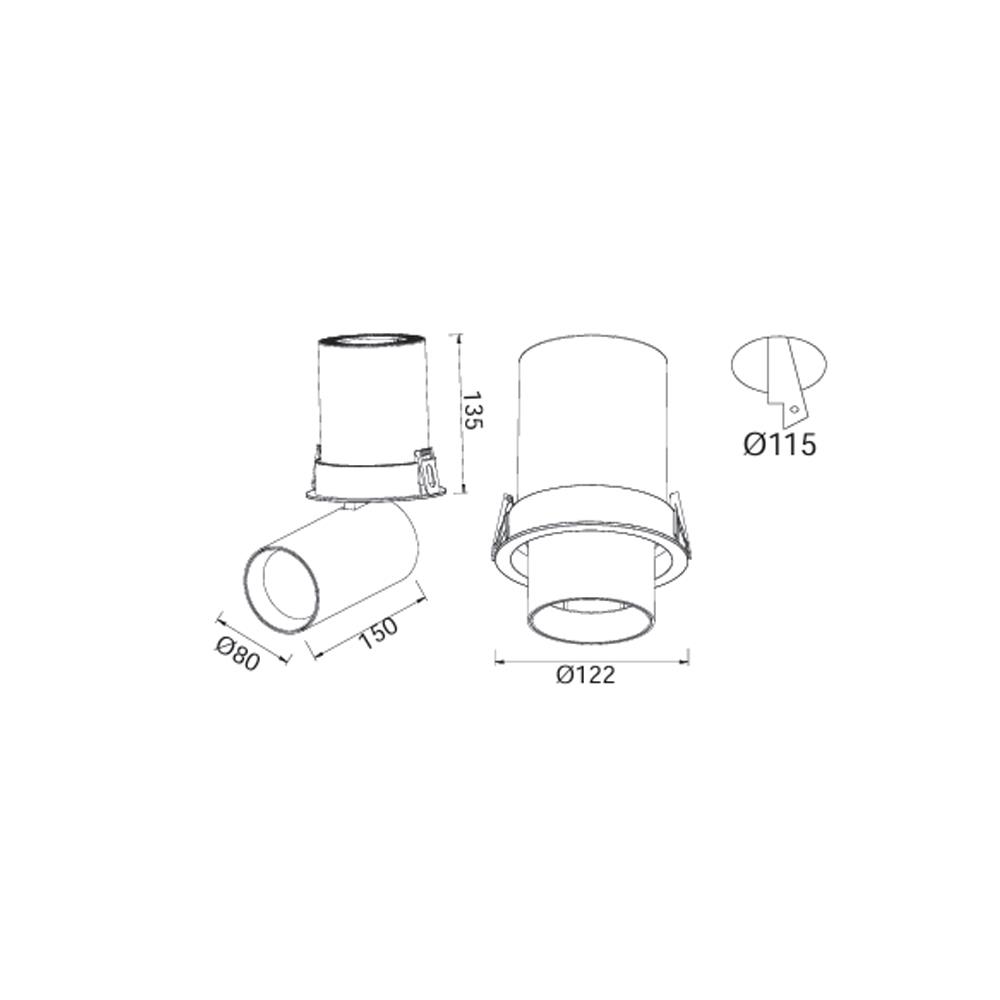 Forlife Sıva Altı Yönlendirilebilir Spot Armatür Siyah Kasa Fl-2276 S küçük görsel