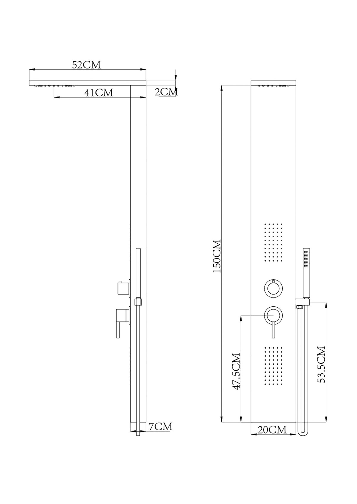Newarc İdea Gagalı Duş Paneli Parlak Bakır 440496G küçük görsel