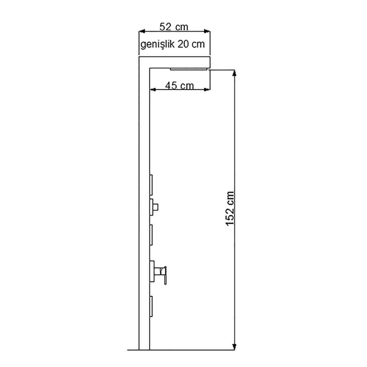 Newarc İdea Duş Paneli Gri 440493 küçük görsel
