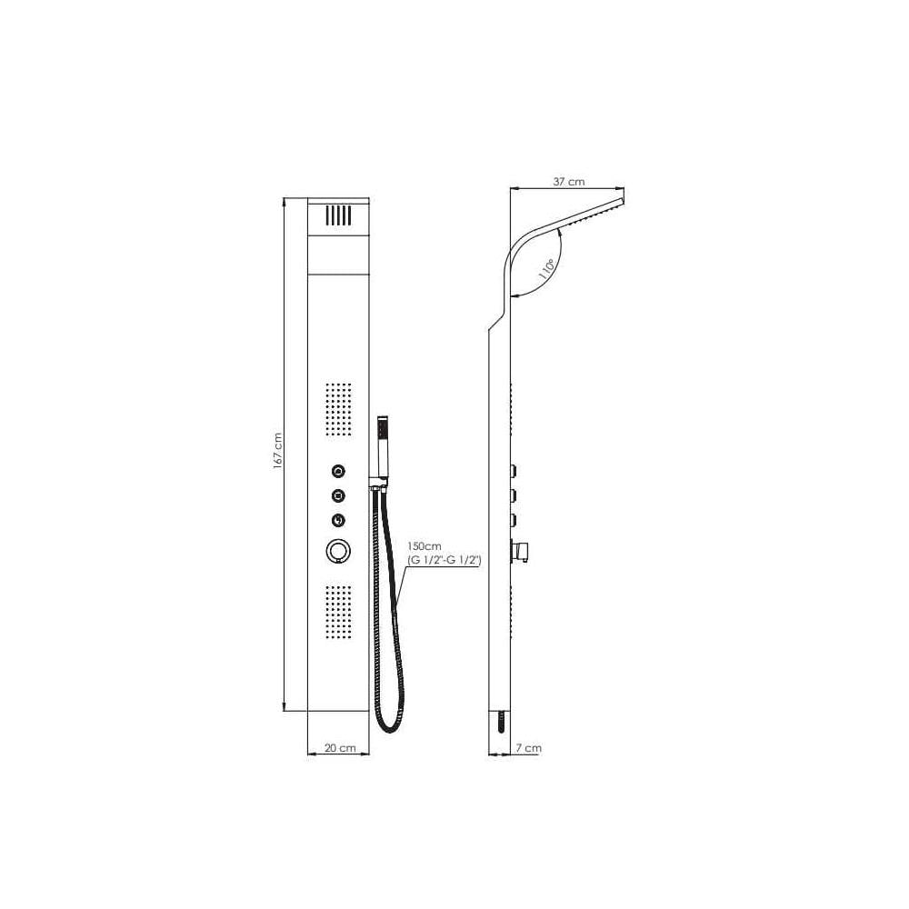 GPD Duş Paneli İnox Dsp08 küçük görsel