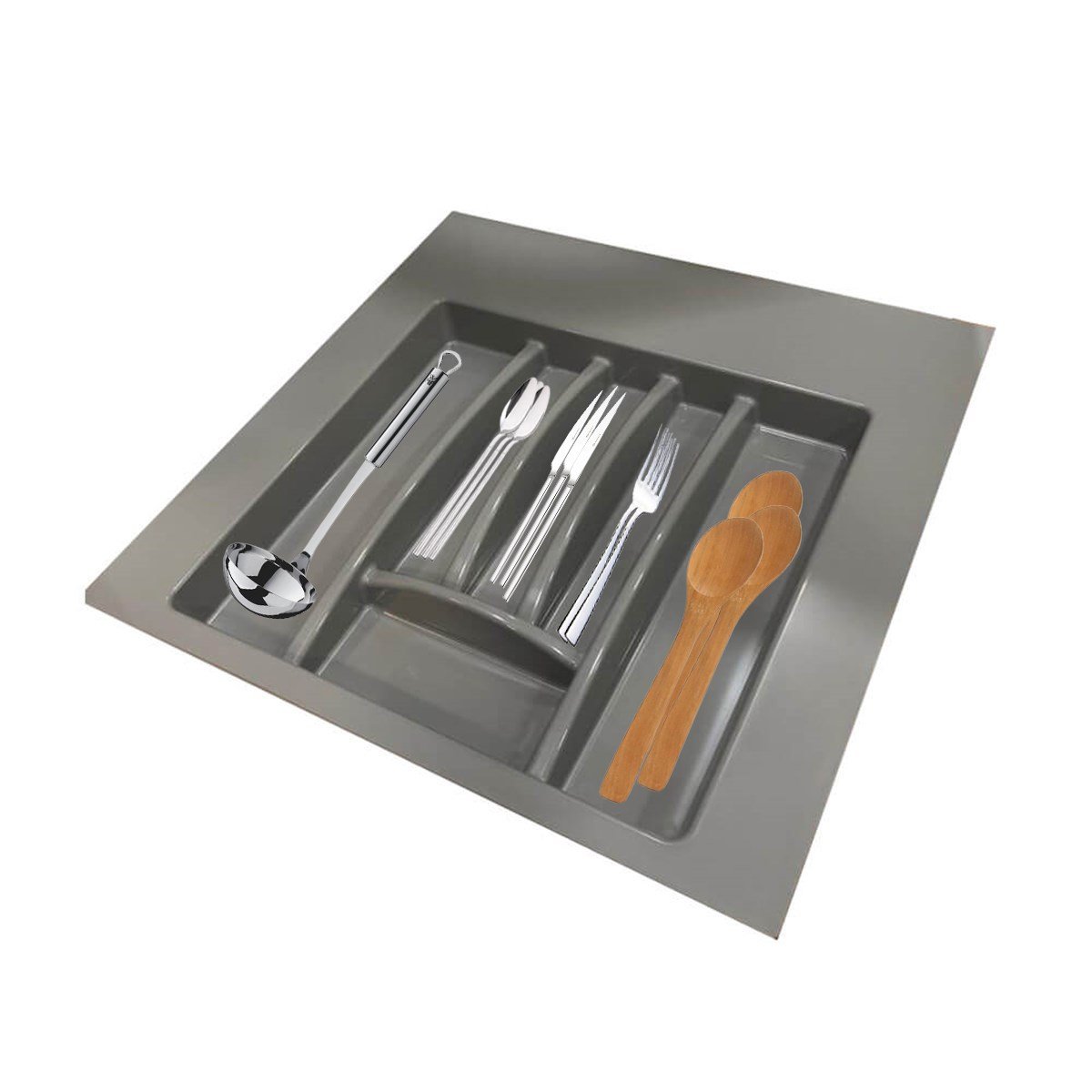 Ayarlı Çekmece İçi Kaşıklık 50-55 Cm Gri görseli