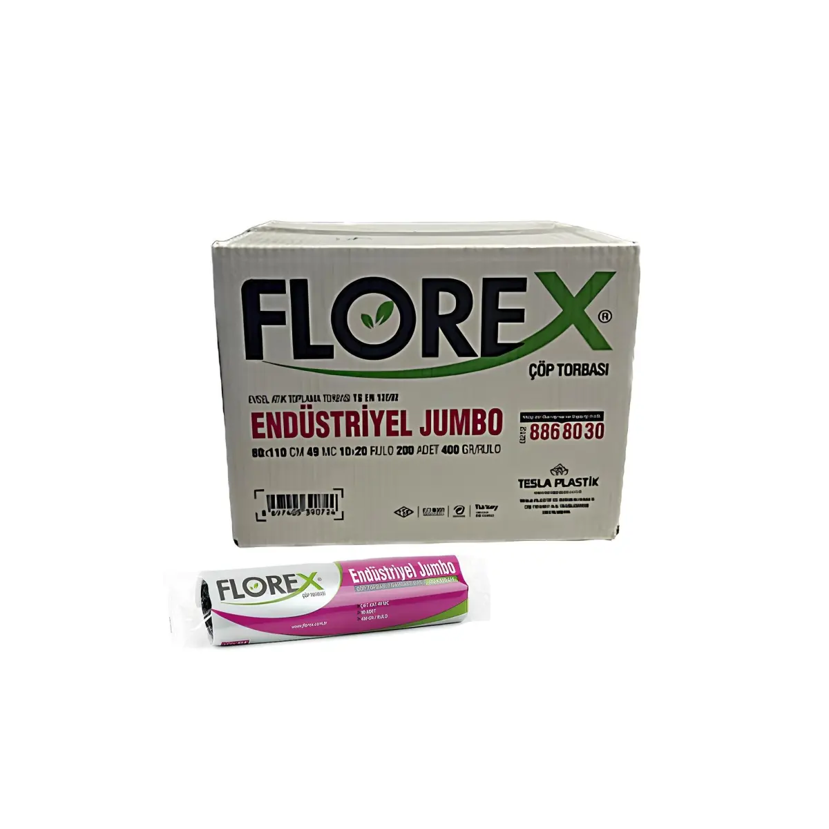 Florex 514 Endüstriyel Jumbo Çöp Poşeti 80X110Cm 20 Rulo (1 Rulo 10 Adet) görseli
