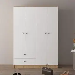 Bgr 4 Kapaklı Çekmeceli Askılı Gardırop küçük görsel