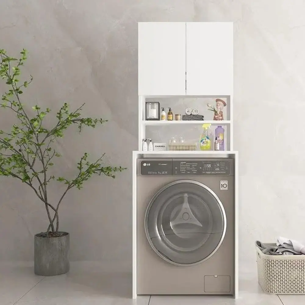 Bgr Üst Dolaplı Çamaşır Makinesi Dolabı Beyaz görseli