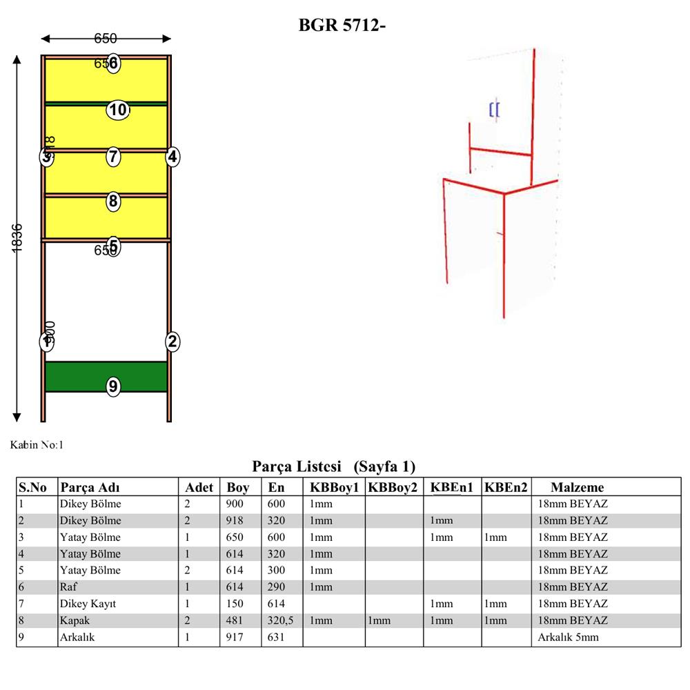 Bgr Üst Dolaplı Çamaşır Makinesi Dolabı Beyaz küçük görsel