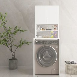 Bgr Üst Dolaplı Çamaşır Makinesi Dolabı Beyaz küçük görsel