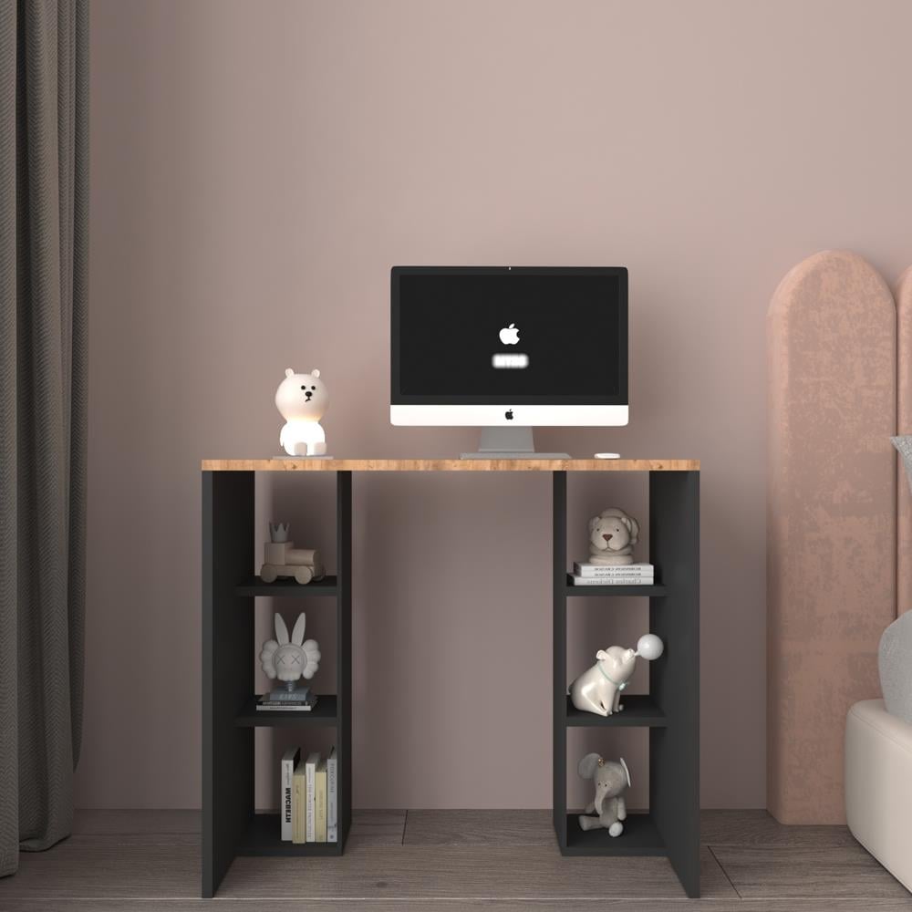 Bgr Çift Raflı Çalışma Masası Antrasit-Çam görseli