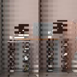 Bgr Çift Raflı Çalışma Masası Antrasit-Çam küçük görsel