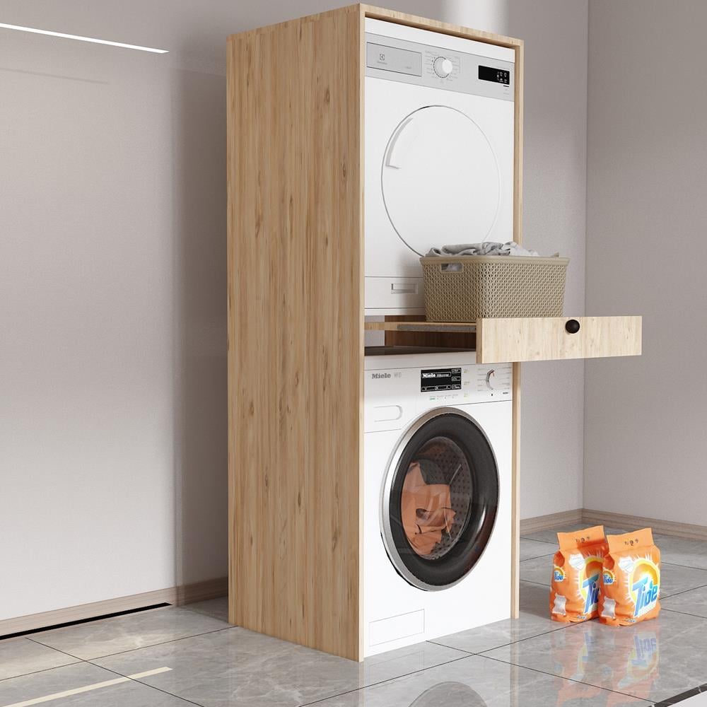 Bgr Çamaşır Ve Kurutma Makinesi Dolabı Çam küçük görsel