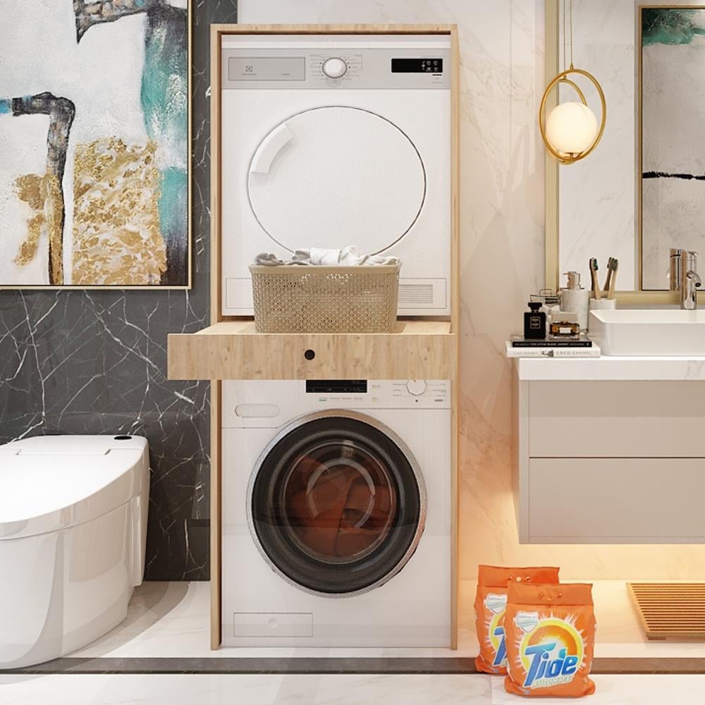 Bgr Çamaşır Ve Kurutma Makinesi Dolabı Çam küçük görsel