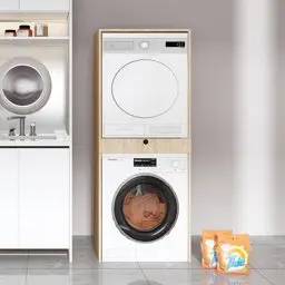 Bgr Çamaşır Ve Kurutma Makinesi Dolabı Çam küçük görsel