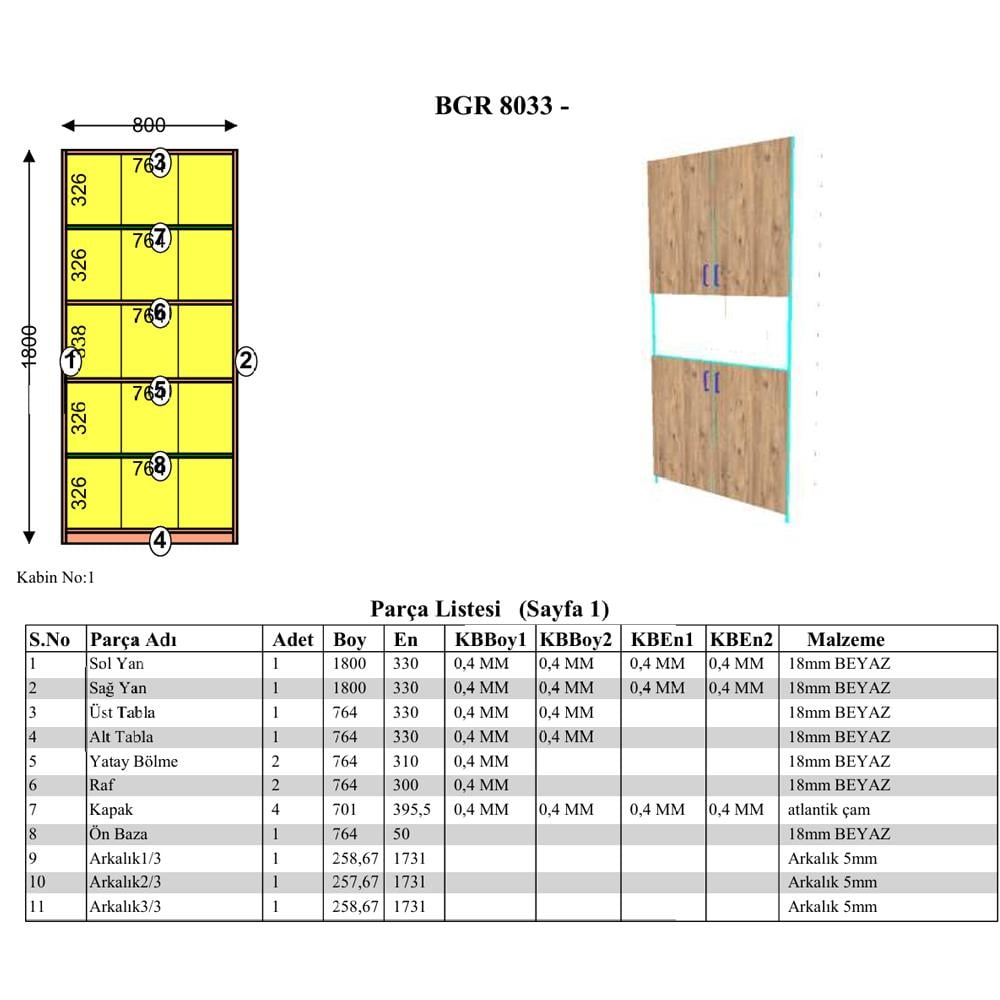 Bgr 4 Kapaklı Kilitli Ofis Klasör Dosya Dolabı küçük görsel