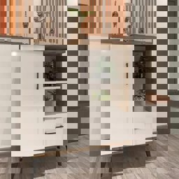 Bgr 8023 Lüks Raflı Düşer Kapak Çok Amaçlı Mutfak Dolabı küçük görsel