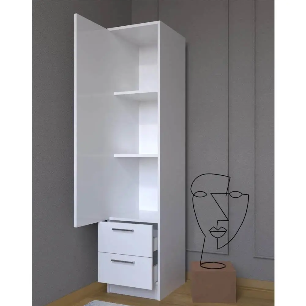 Bgr 7055 Tek Kapılı 2 Çekmeceli Gardırop küçük görsel