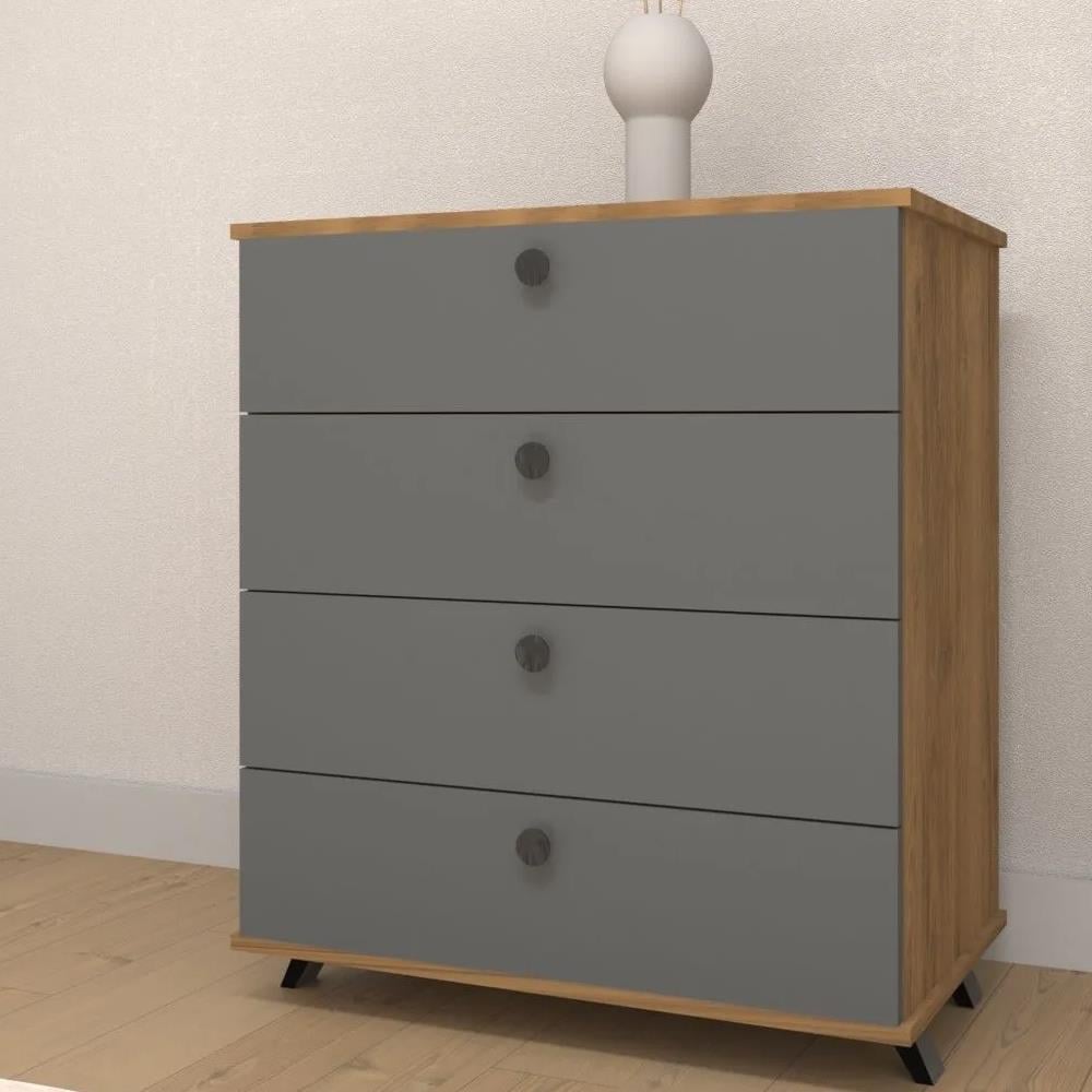 Bgr 7005 4 Çekmeceli Şifonyer Antrasit-Çam görseli