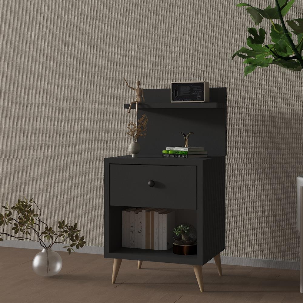 Bgr 305-B Çekmeceli Komodin Antrasit küçük görsel