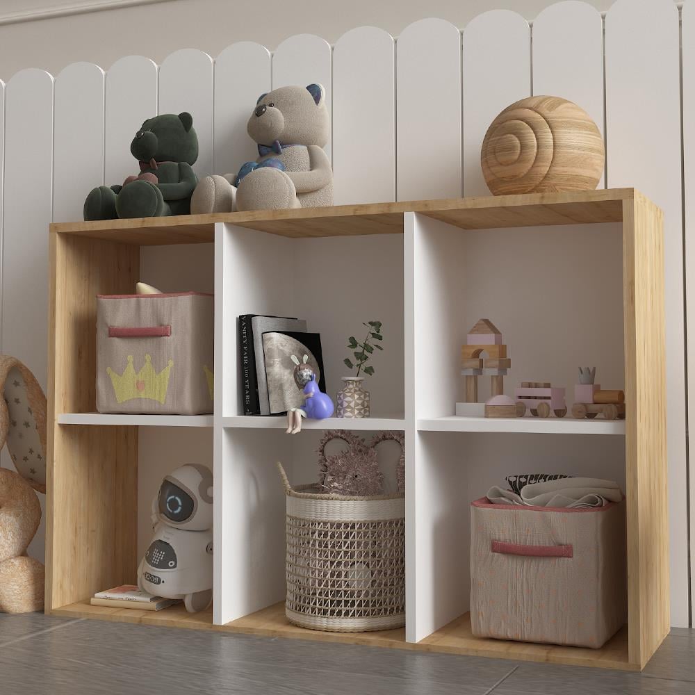 Bgr 0024 Çok Amaçlı Oyuncak Dolabı Safir Meşe-Beyaz küçük görsel