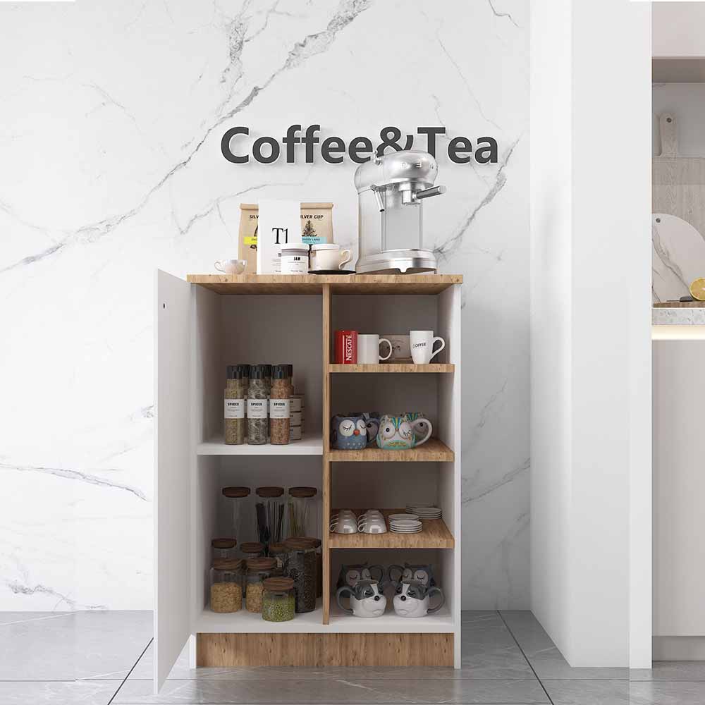 Bgr Kahve Köşesi Dolap Beyaz-Safir Meşe 1814 küçük görsel