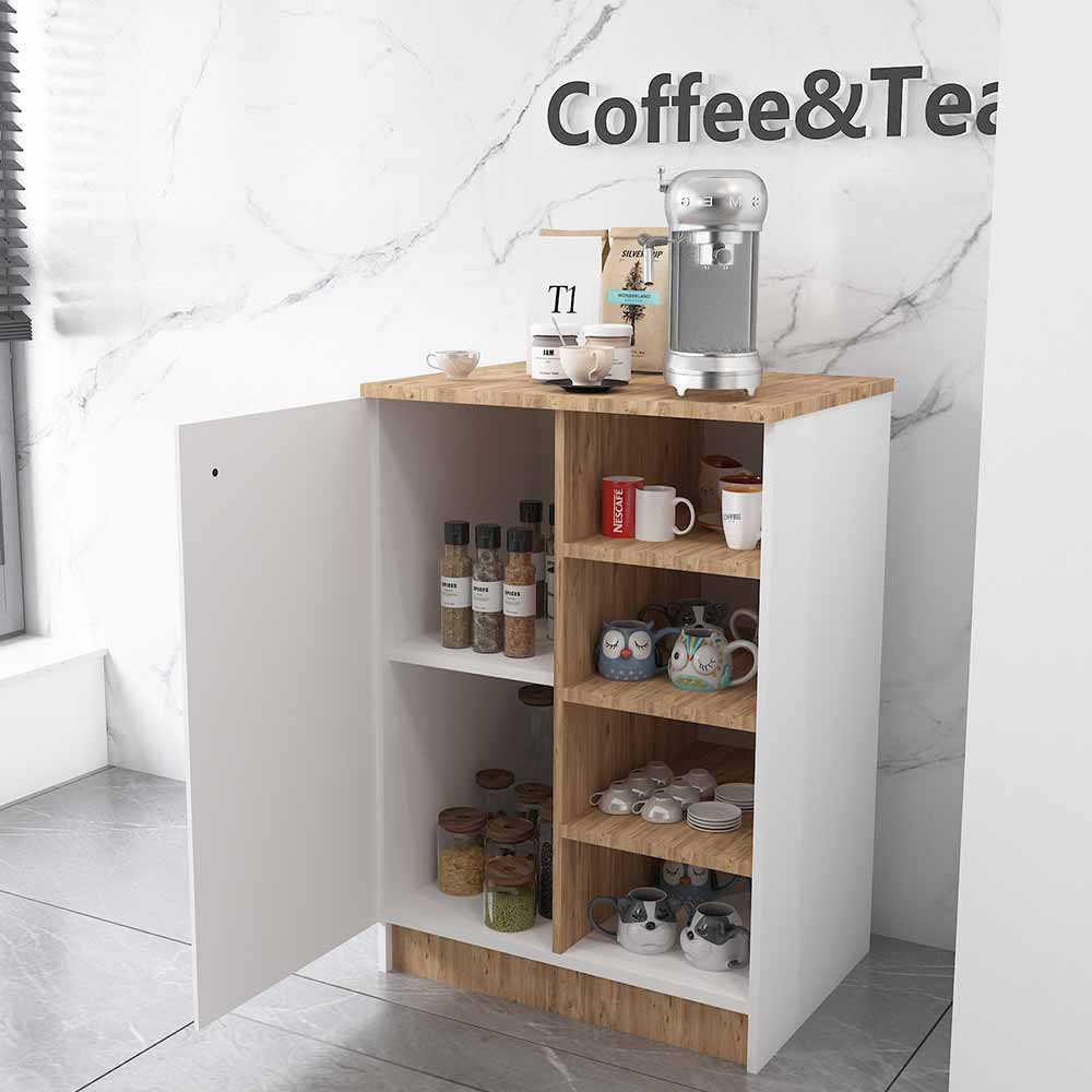 Bgr Kahve Köşesi Dolap Beyaz-Safir Meşe 1814 küçük görsel