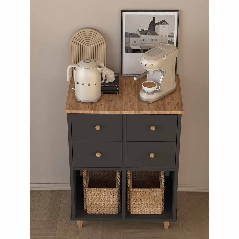 Bgr Kahve Köşesi Dolap Antrasit-Safir Meşe 1831 küçük görsel